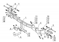 Фаркоп KI 24 для HYUNDAI Santa Fe 2012-2018 / KIA Sorento 2012-2020 Автос, нагрузка 2000/100 кг. С подрезкой бампера от магазина ФаркопРос